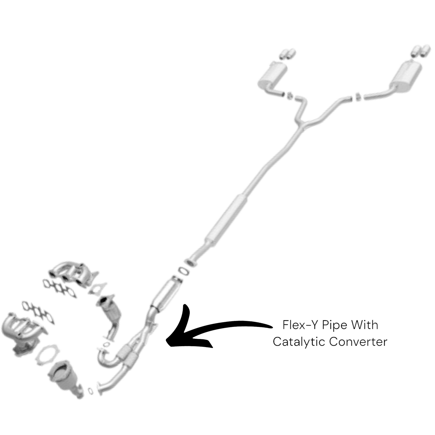 Nissan Maxima 3.5L 2004 To 2008 Flex Y-Pipe With Catalytic Converter