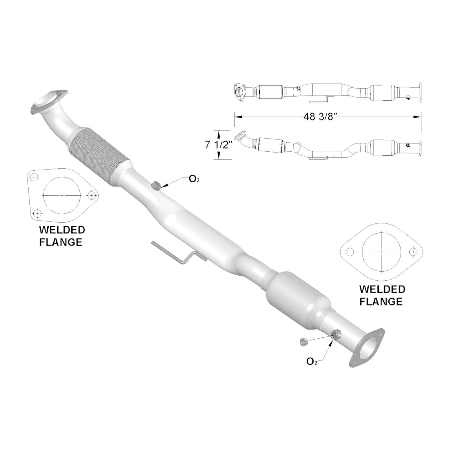 54782 - Nissan Altima 2.5L (2007-2018) V4 Direct Fit Catalytic Converter