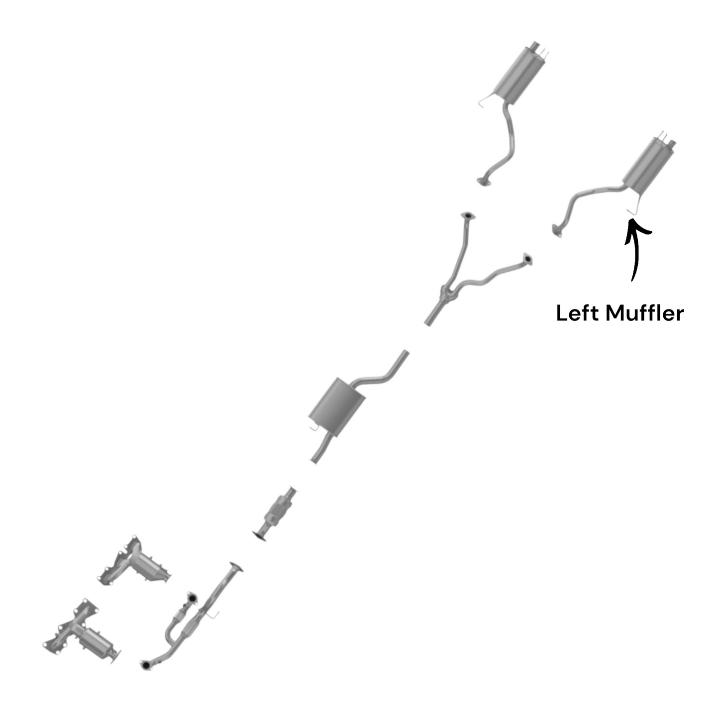 Hyundai Santa Fe 3.3L (2007-2009) Left Muffler