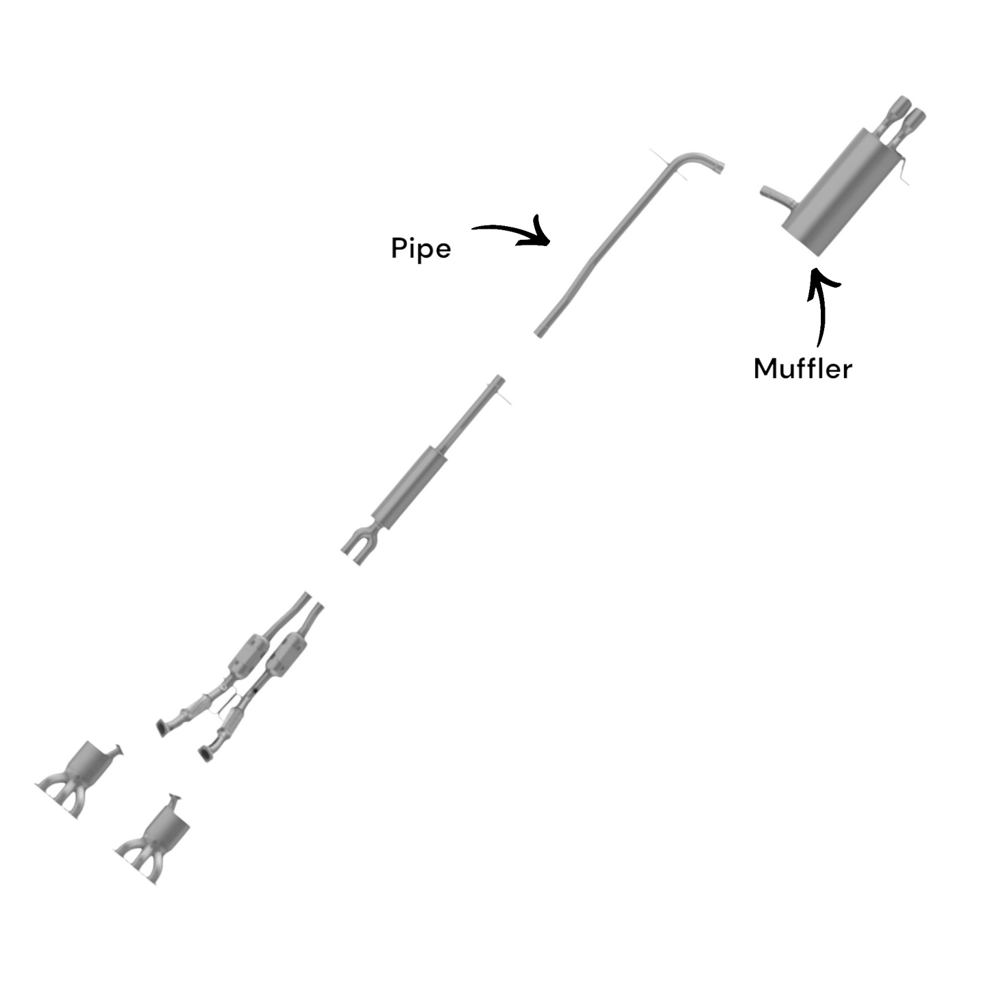 Volvo XC90 3.2L (2007-2014) Pipe with Muffler