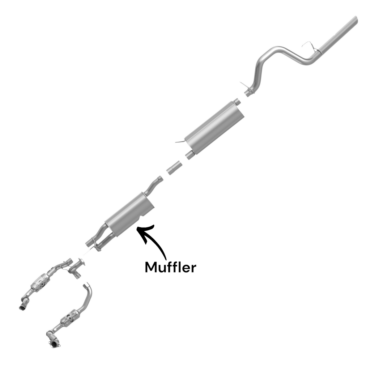 Ford F-350 Super Duty 6.2L (2011-2016) (Extended Cab Pickup With Short Bed) Middle Muffler