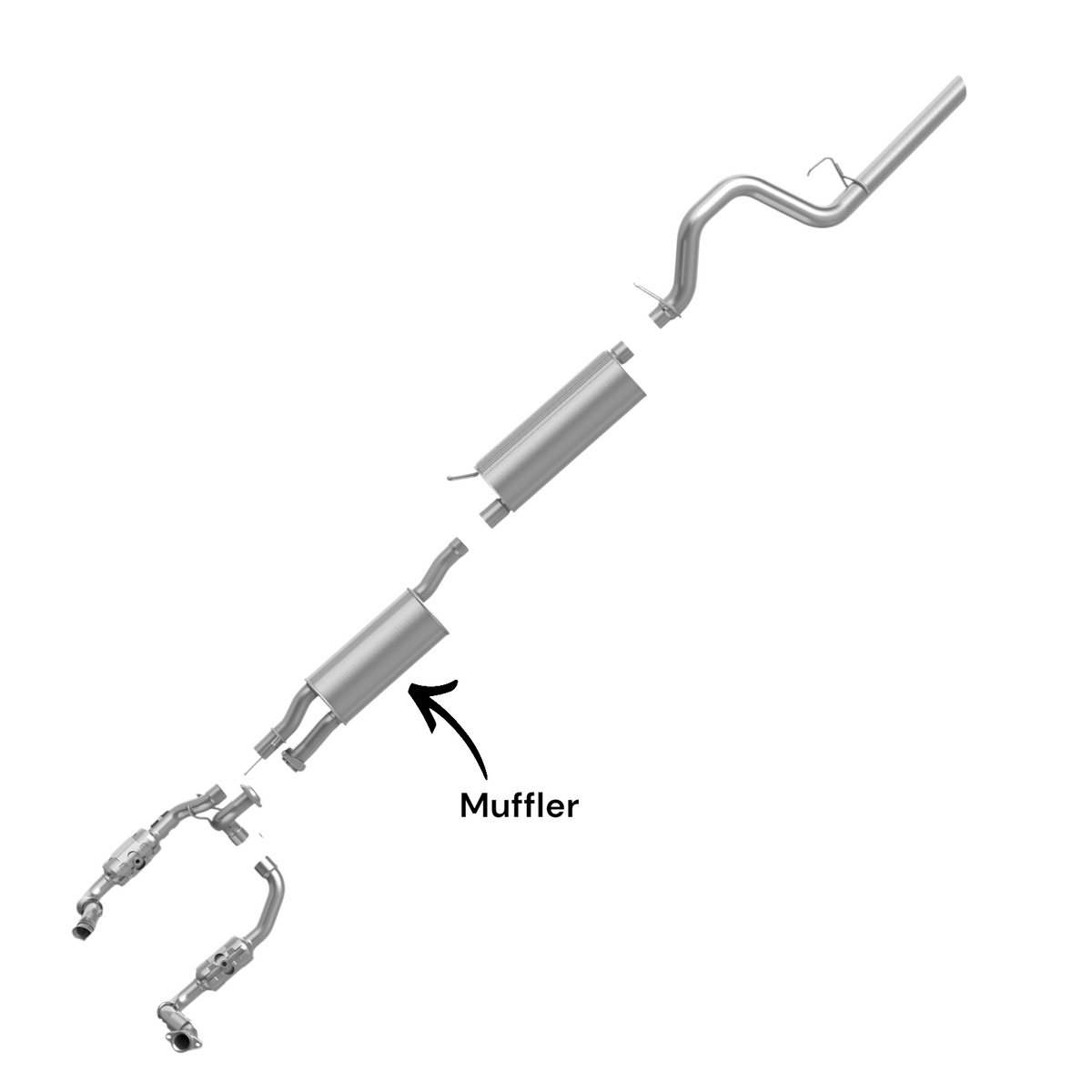 Ford F-250 Super Duty 6.2L (2011-2016) (Standard Cab Pickup With Long Bed) Middle Muffler