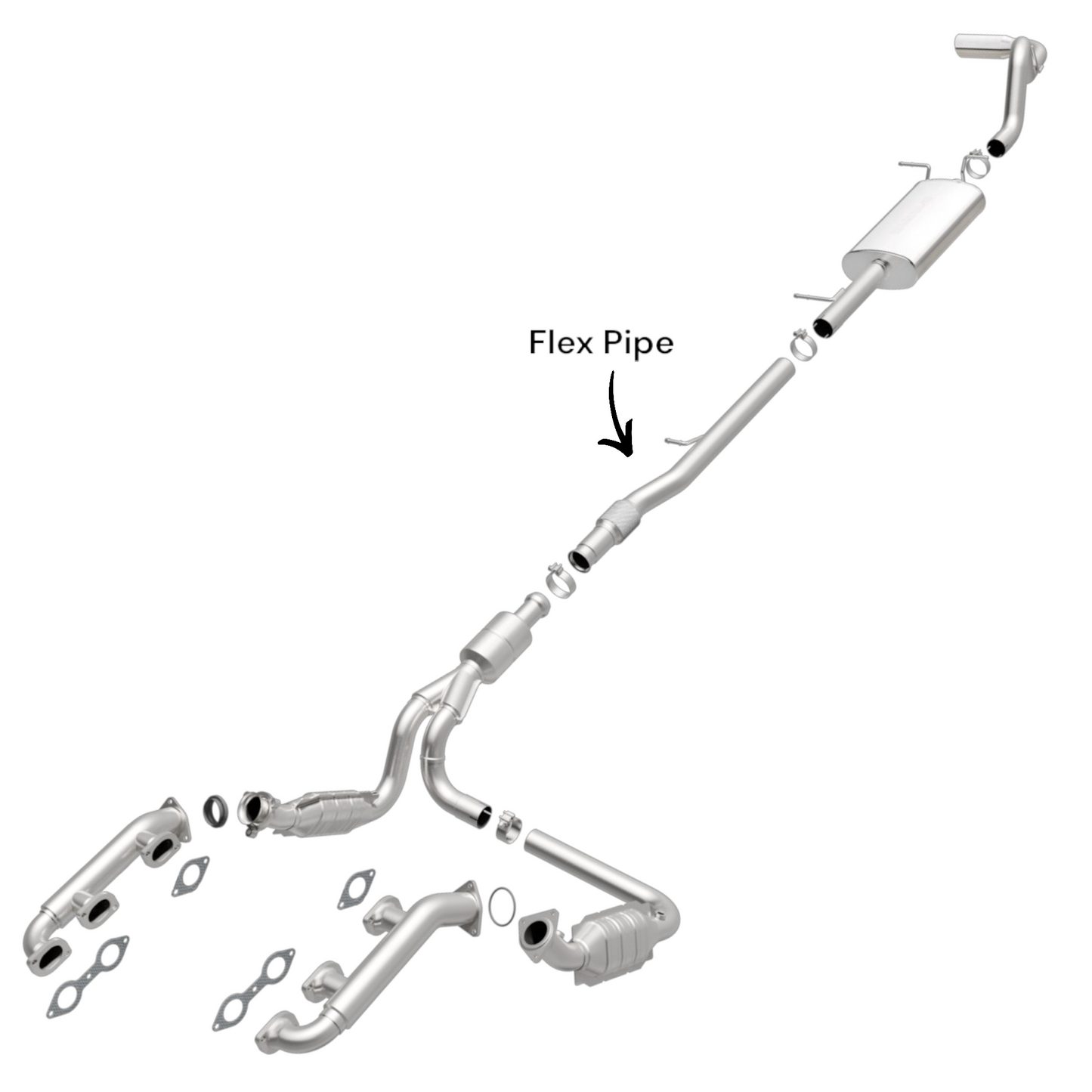GMC Sierra 1500 4.3L (2014-2018) (143.5" Wheelbase) Flex Pipe