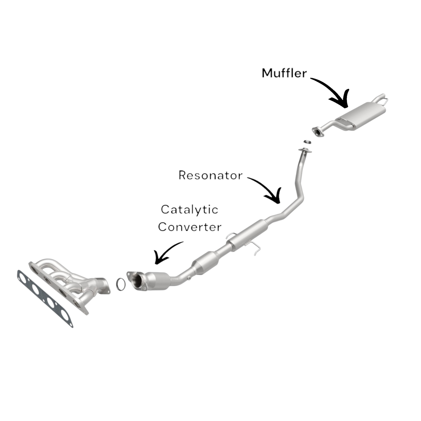 Toyota Corolla 1.8L (2003-2008) Catalytic Converter, Resonator & Muffler