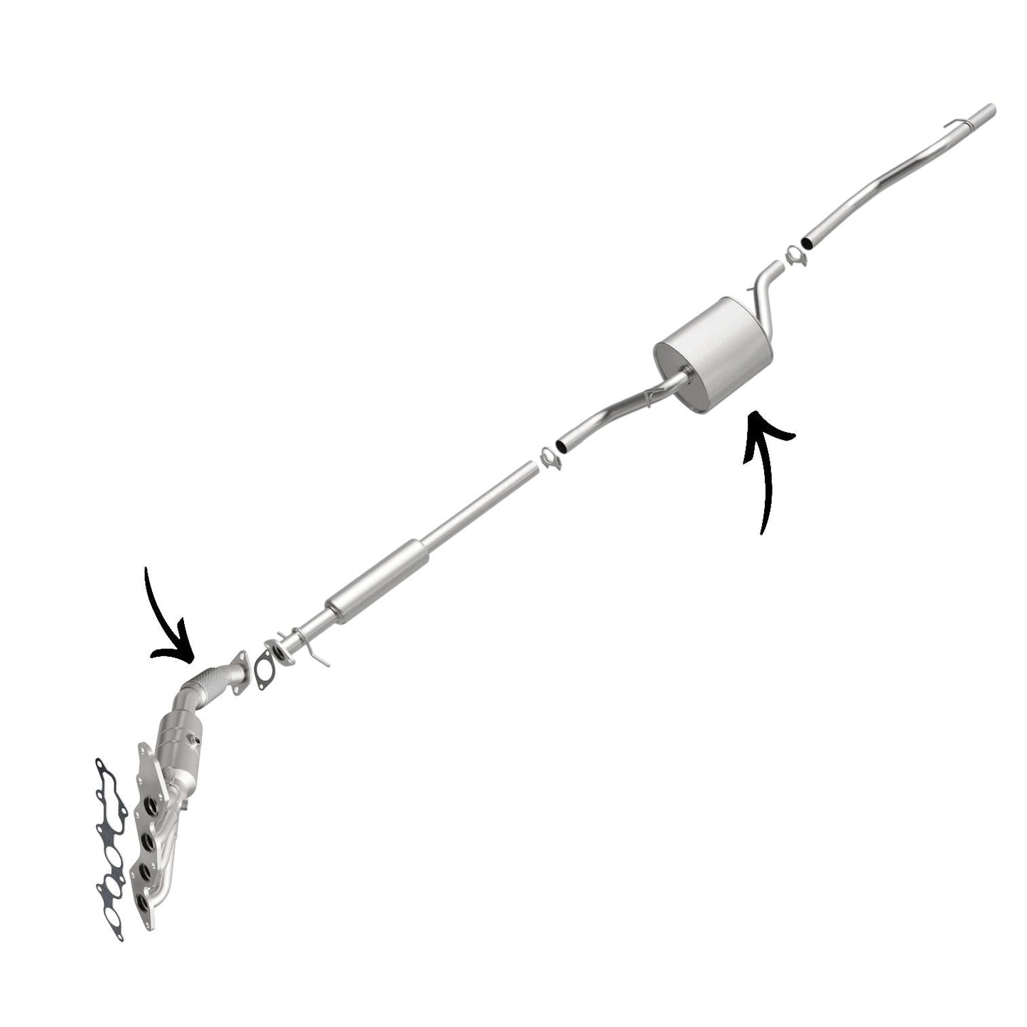 Ford Focus 2.0L 2008-2011 Flex Pipe and Middle Muffler  (Except: PZEV)