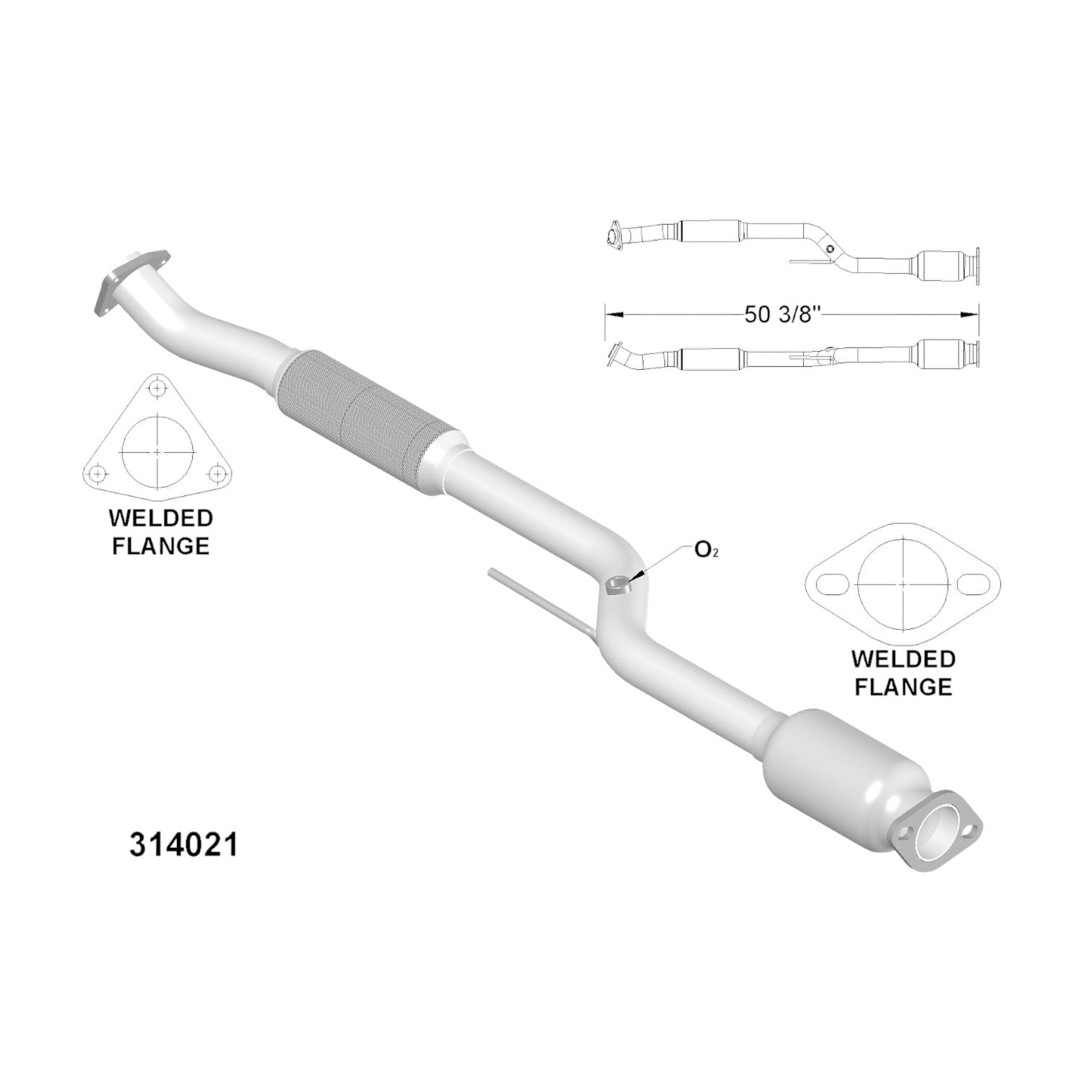 Nissan Sentra 1.8L (2003-2006) Rear Catalytic Converter With Flex