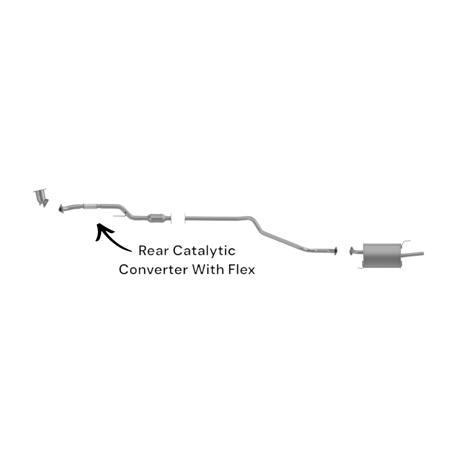 Nissan Sentra 1.8L (2003-2006) Rear Catalytic Converter With Flex
