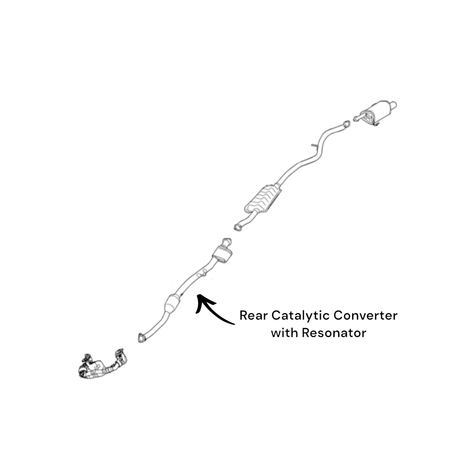 Subaru Legacy 2.5L (2010-2012) V4 Rear Catalytic Converter with Resonator