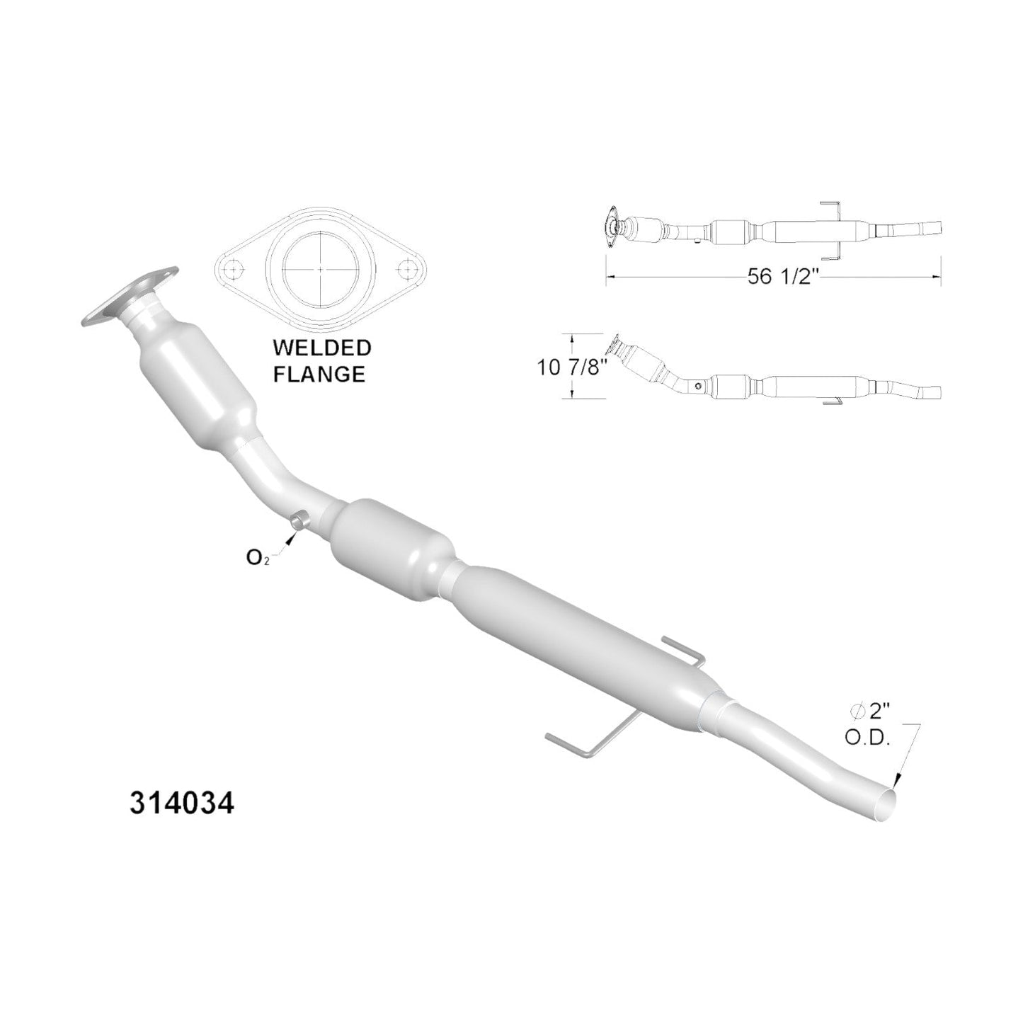 Toyota Corolla 1.8L (2014-2019) Catalytic Converter