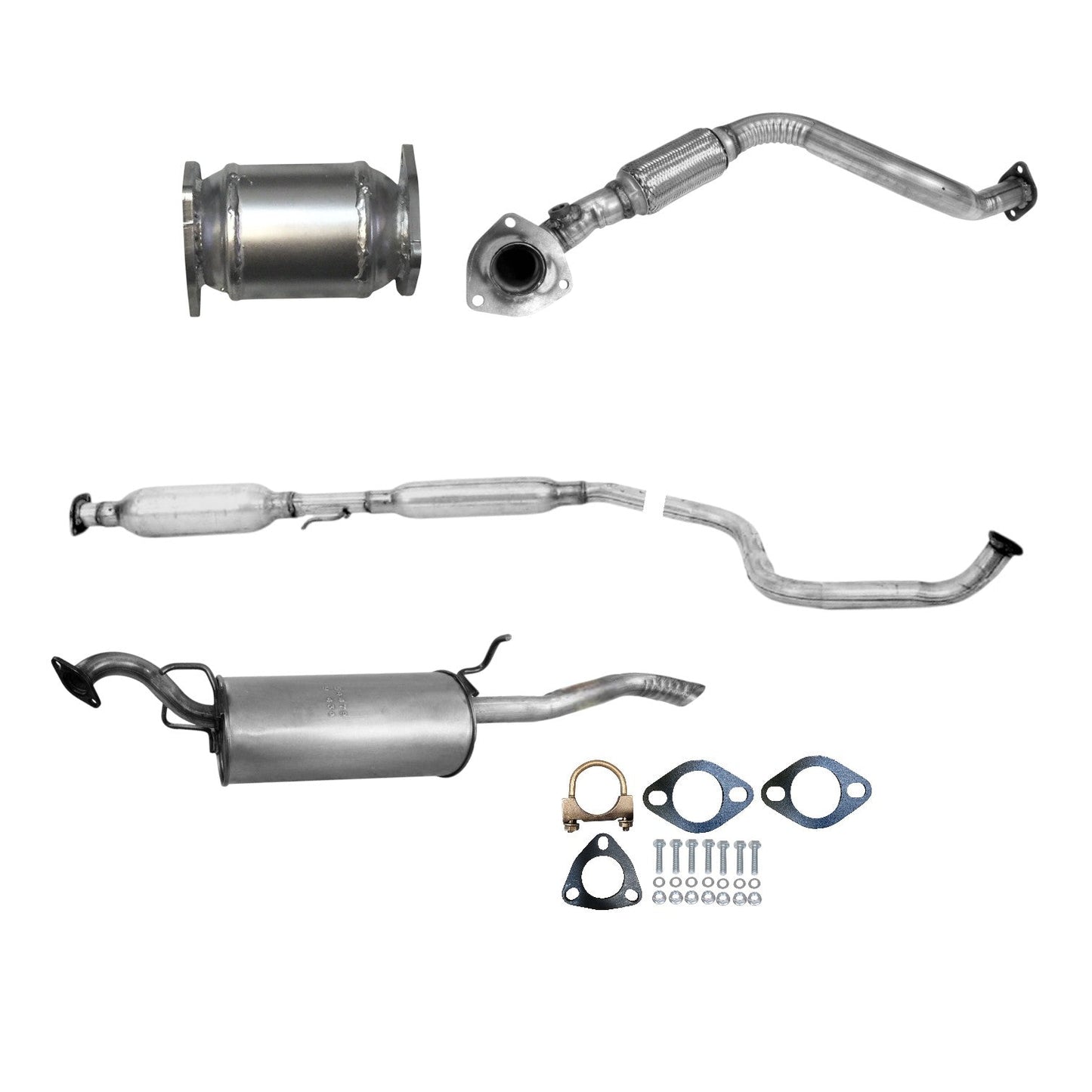 Chevrolet Aveo 1.6L (2004-2008) (Automatic Trans.) (Sedan) Converter, Flex Pipe, Resonator & Muffler