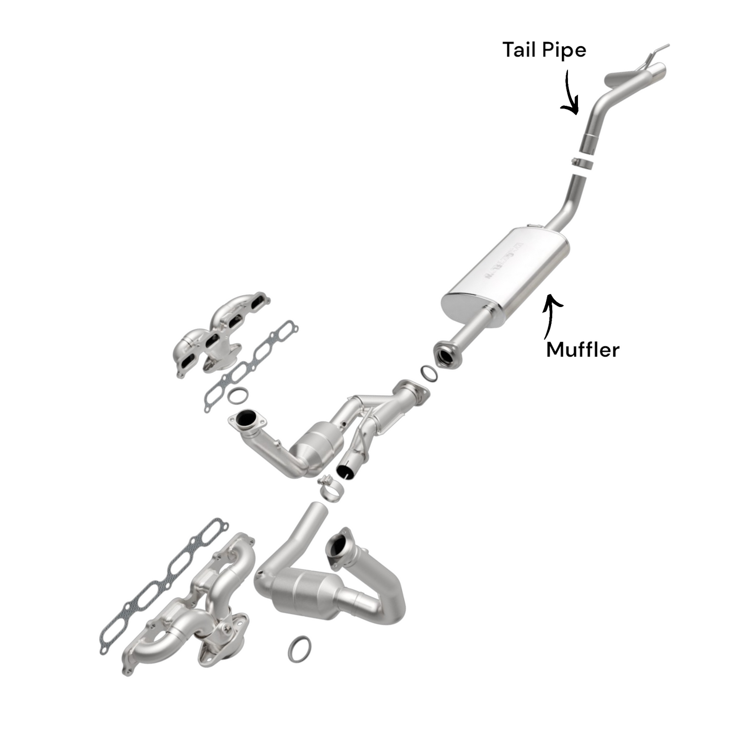 Jeep Grand Cherokee 4.7L 2005-2009 Muffler with Axel pipe and Tail Pipe