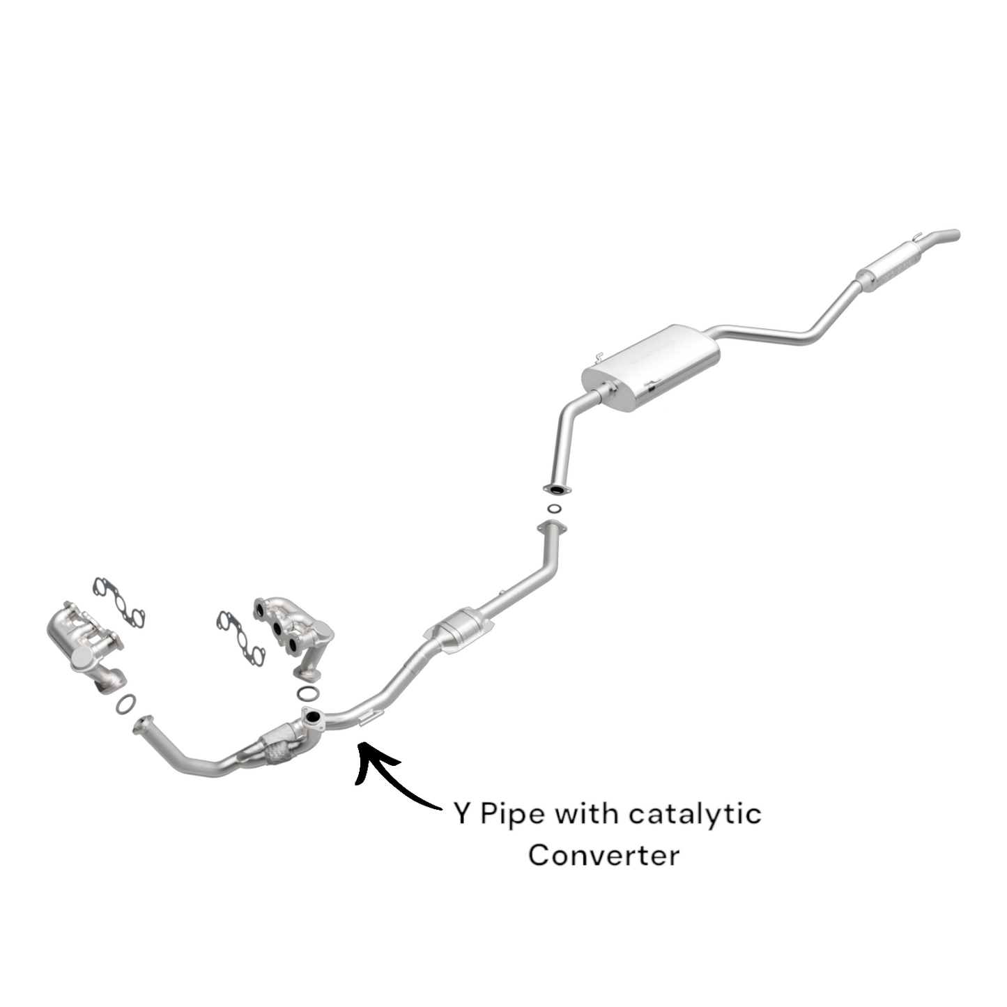 56187 - Toyota Sienna 3.0L (1998, 1999, 2000) V6 Flex Y Pipe with catalytic Converter