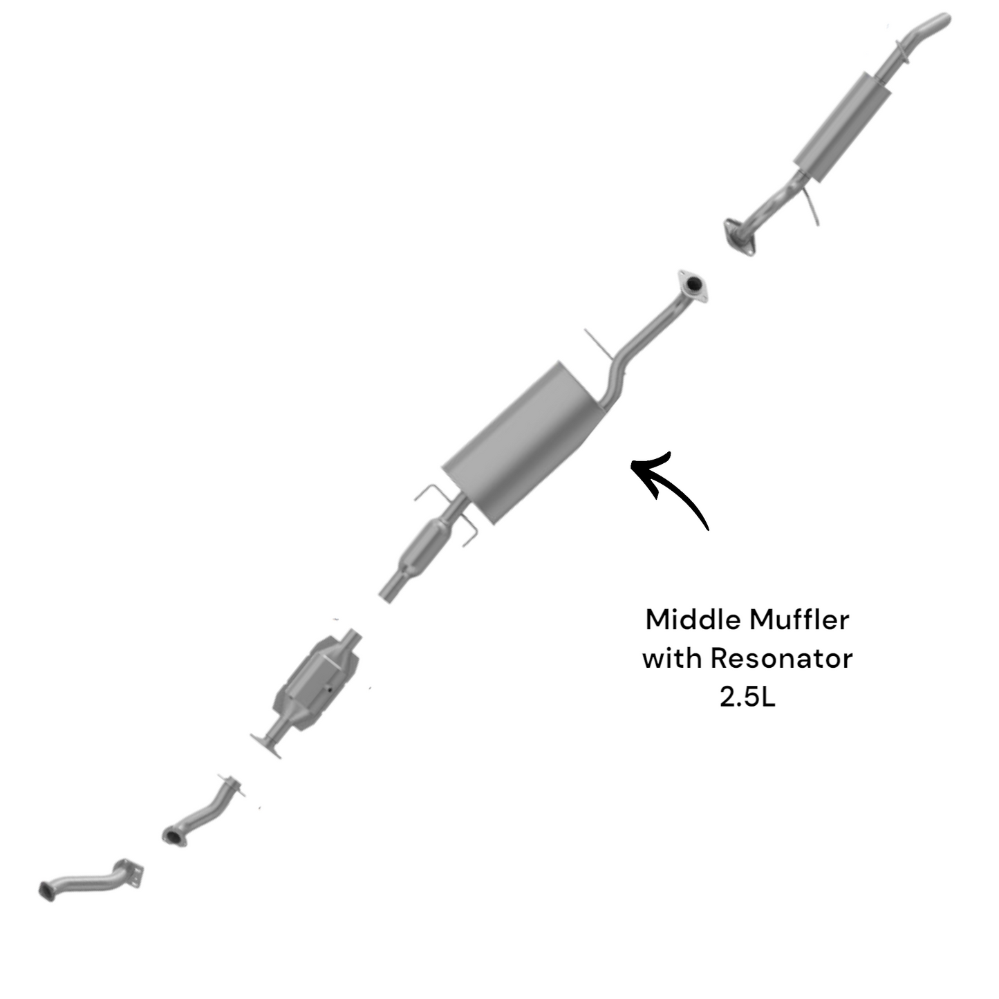 Mercury Mariner 2.5L & 3.0L (2009-2011) Middle Muffler with Resonator