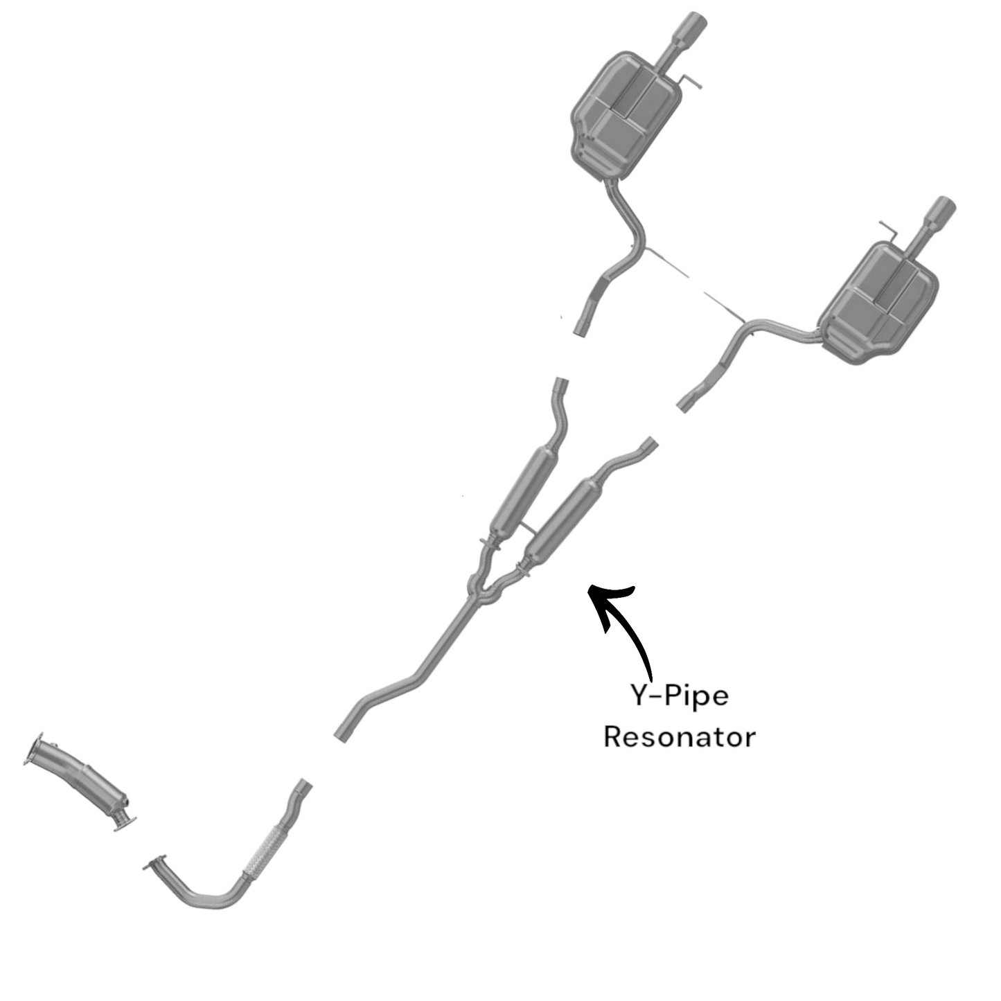 Audi A4 2.0L Turbocharged 2005-2008 Y-Pipe Resonator