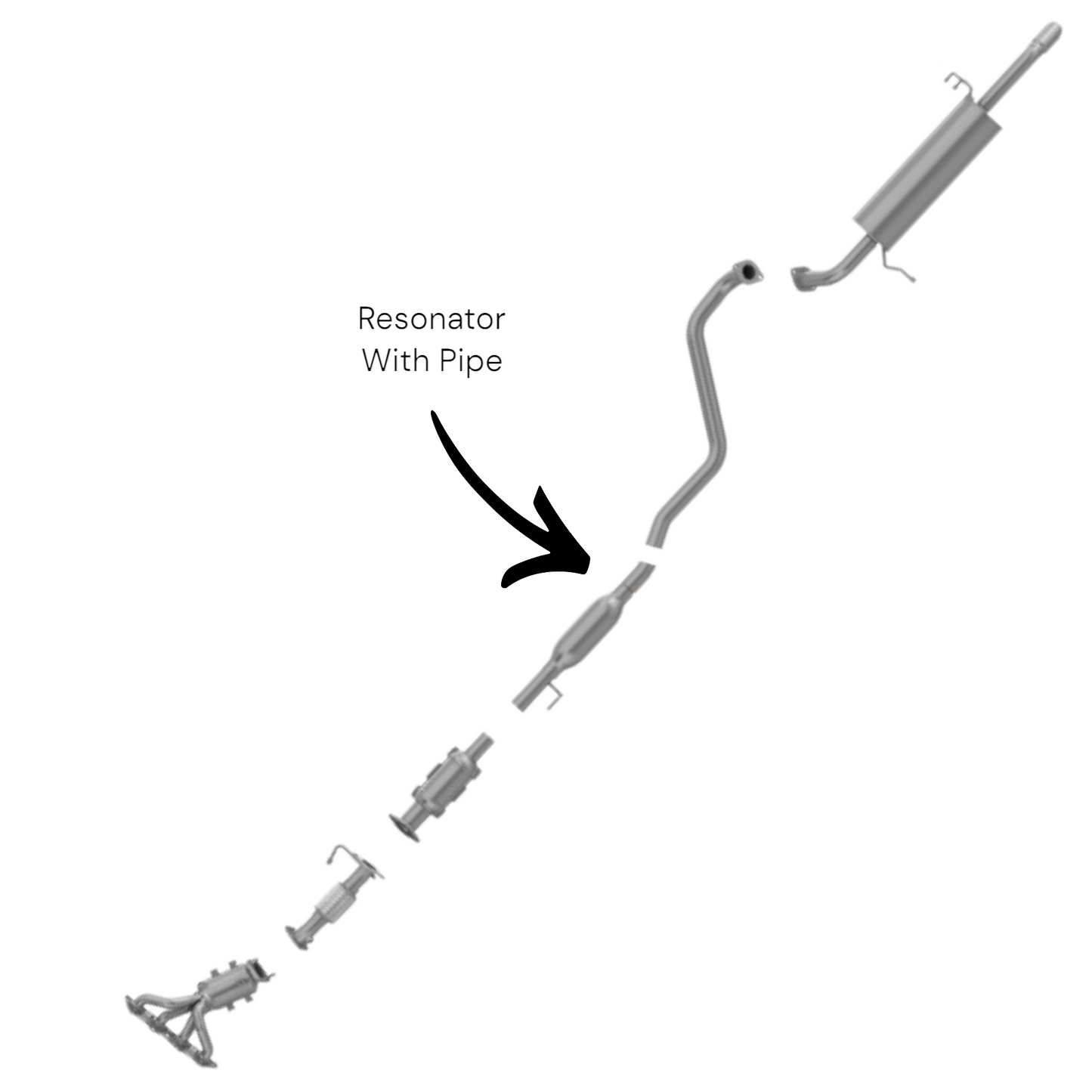 Kia Rio 1.6L 2012-2017 Resonator With Pipe