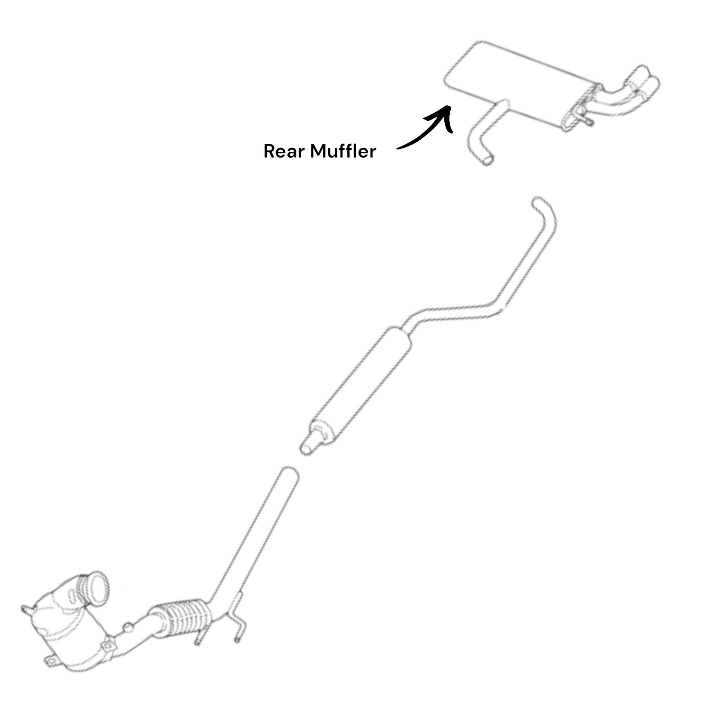 Volkswagen Golf 1.8L V4 (2015-2018) Rear Muffler
