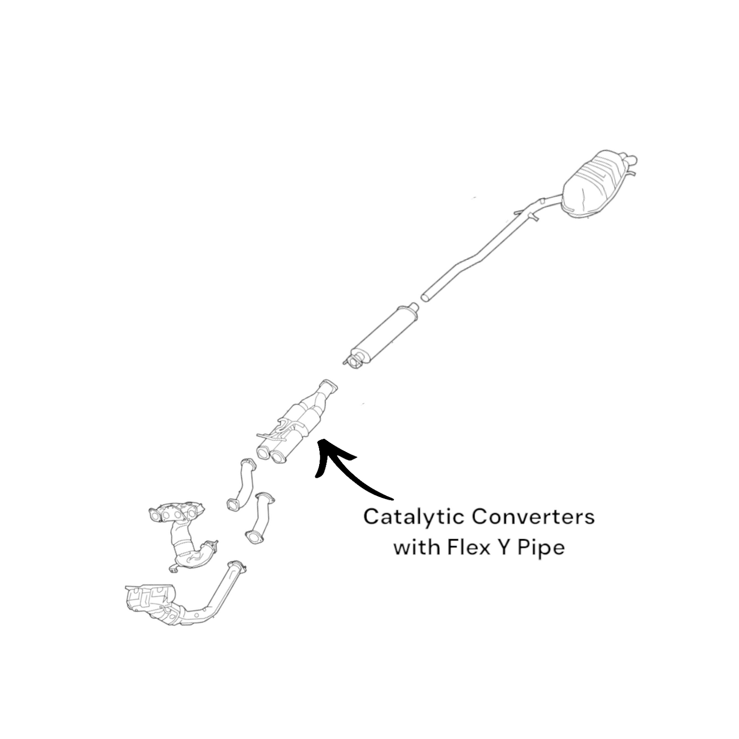 Volvo XC90 4.4L (2005-2011) Direct Fit Catalytic Converters with Flex Y Pipe