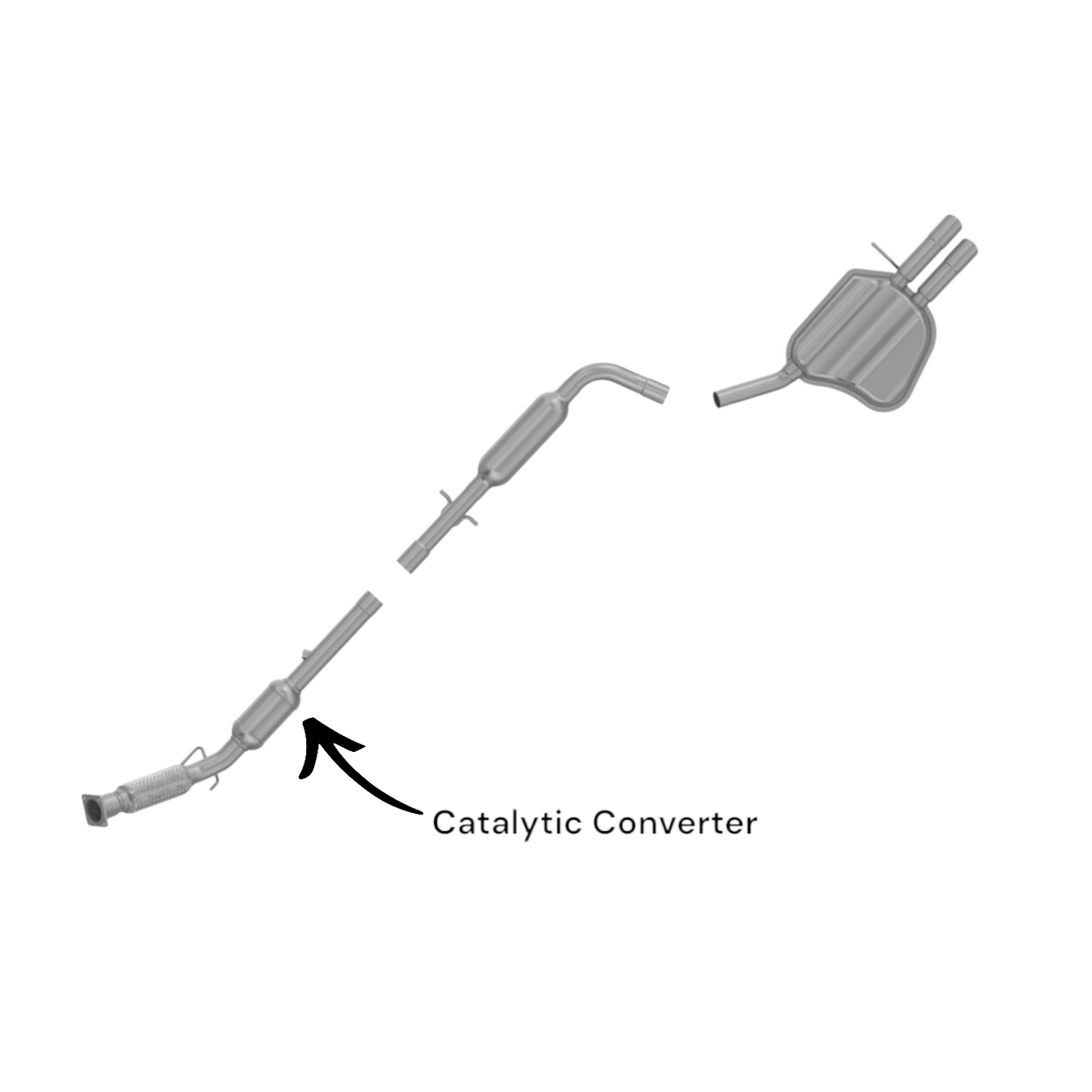 Volkswagen Jetta 2.0L (2012-2015) (SOHC Turbo) Catalytic Converter with Flex Pipe