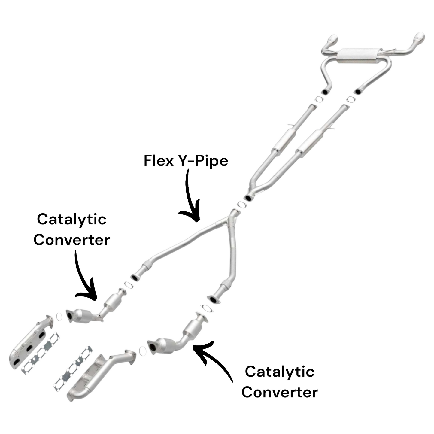 INFINITI QX70 5.0L (2014) (4WD) Both Side Converter and Flex Y-pipe