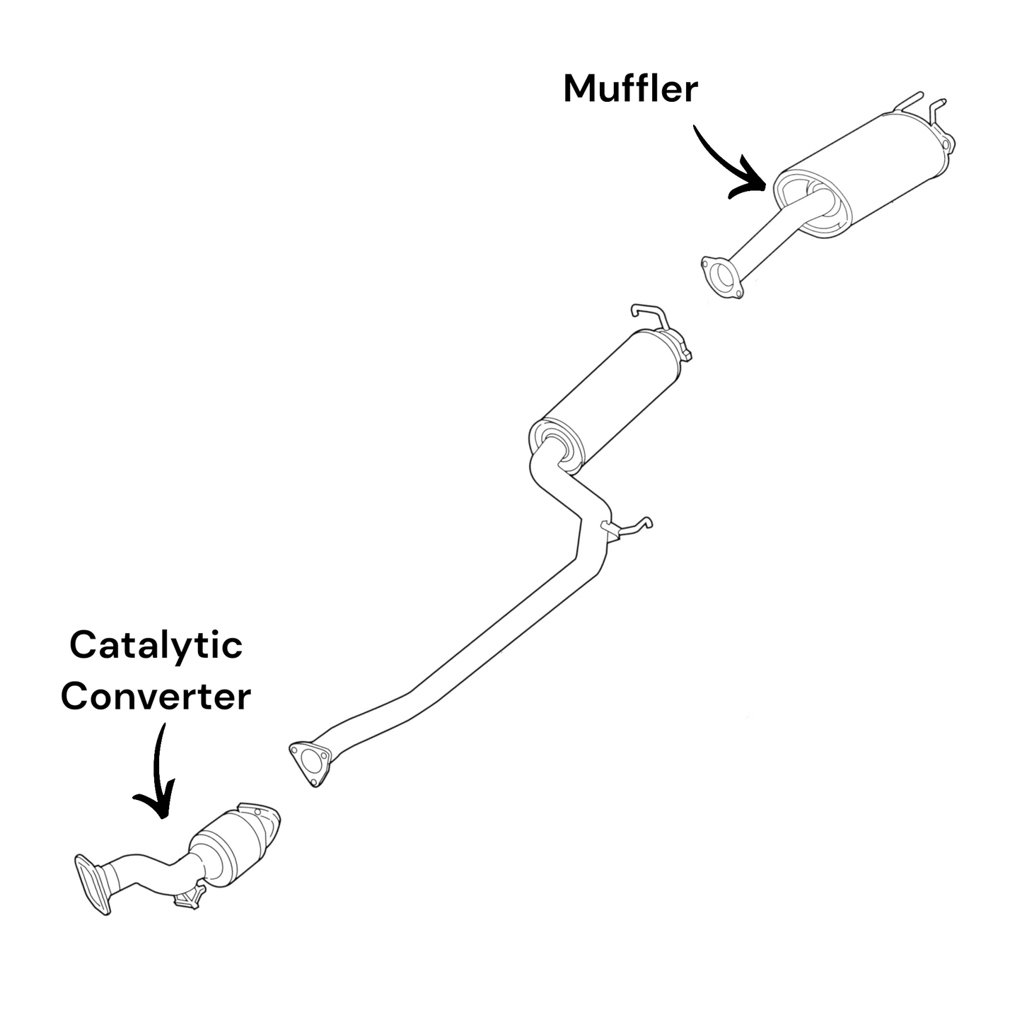 Honda Civic 2.4L (2012-2015) (SI Sub-Model Only) Catalytic Converter and Muffler