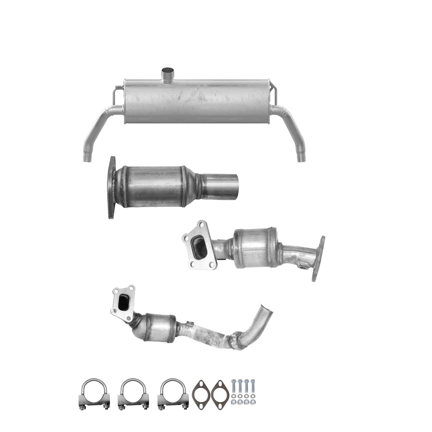 Cadillac SRX 3.0L 2010-2011 Front, Centre and Rear Catalytic Converters and Muffler (Non-Turbo)