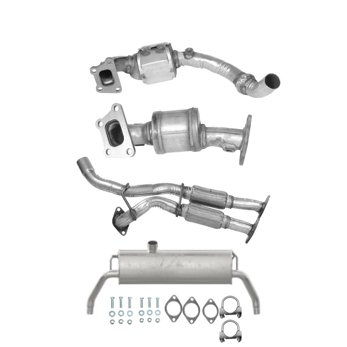 Cadilac SRX 3.6L 2012-2016 Front Right and Left Converters, Flex Pipes and Muffler
