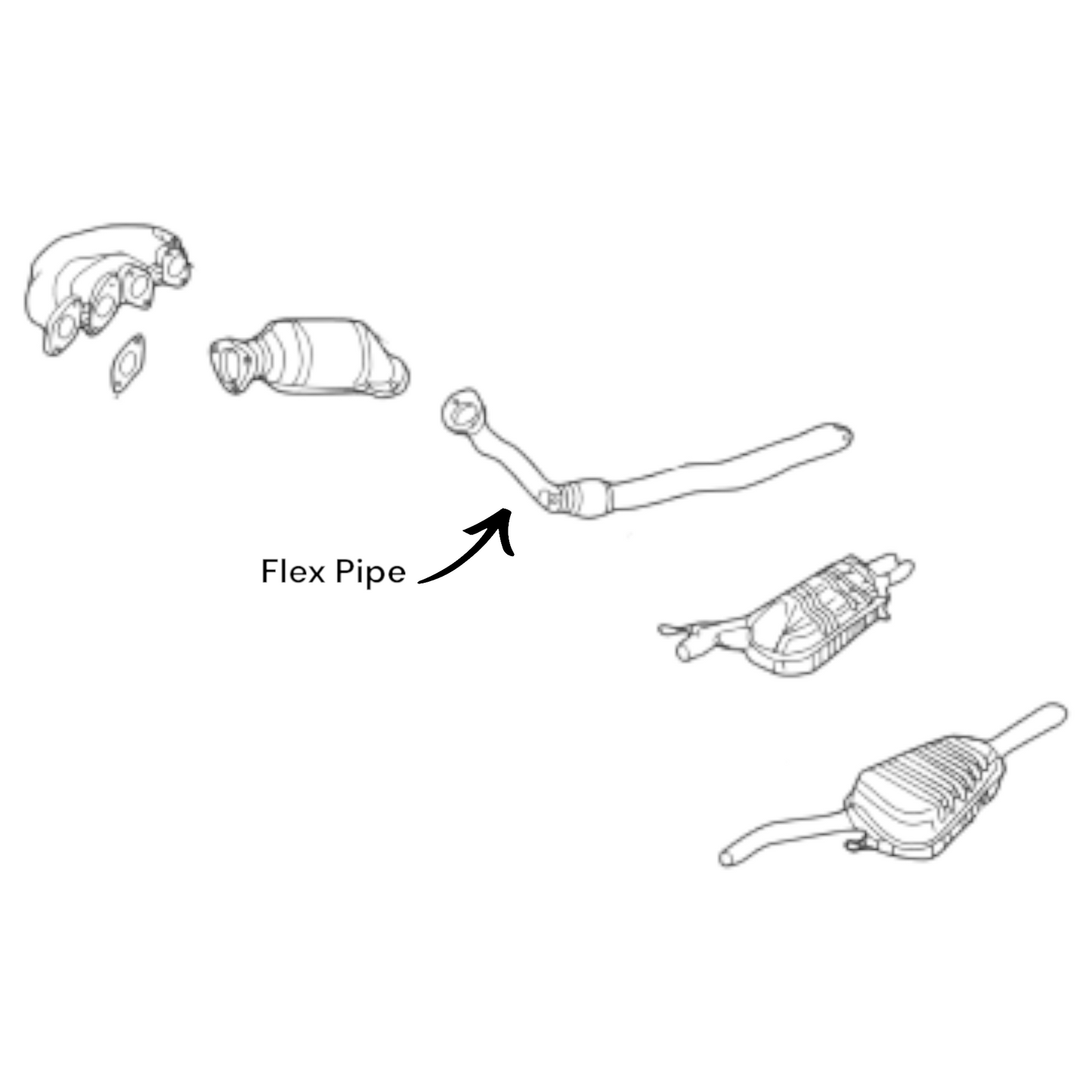 Audi A4 Quattro 1.8L AWD Turbocharged 1997-2001 Flex Pipe