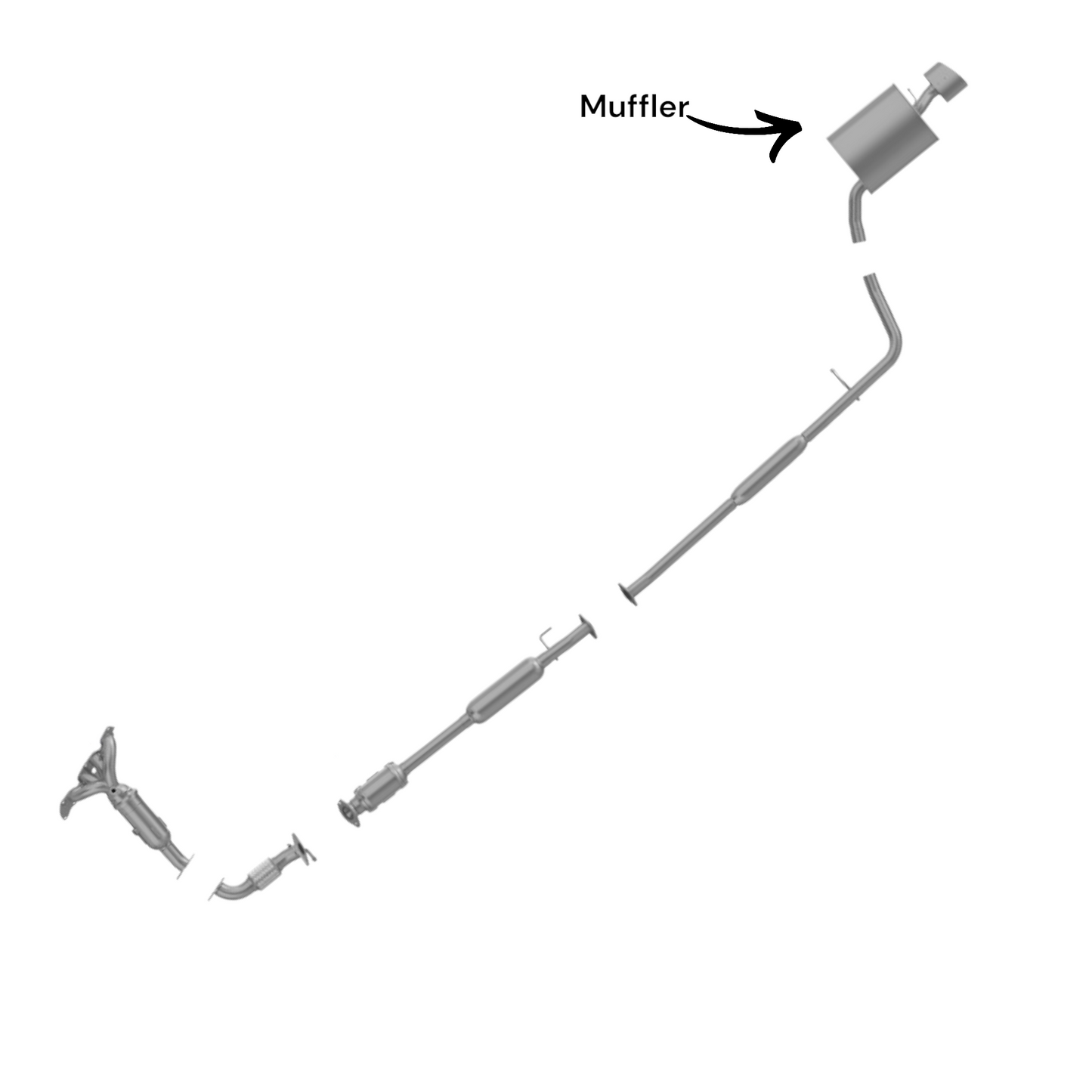 Hyundai Sonata 2.4L 2015-2017 Muffler