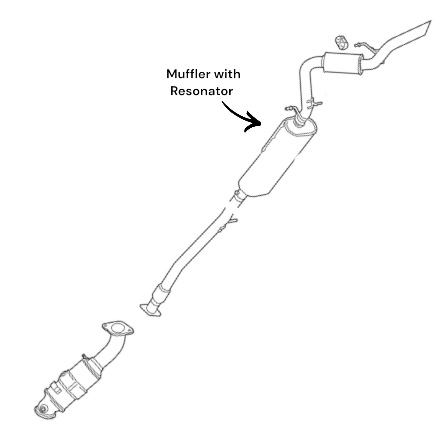 GMC Sierra 1500 2.7L (2019-2025) Muffler with Resonator