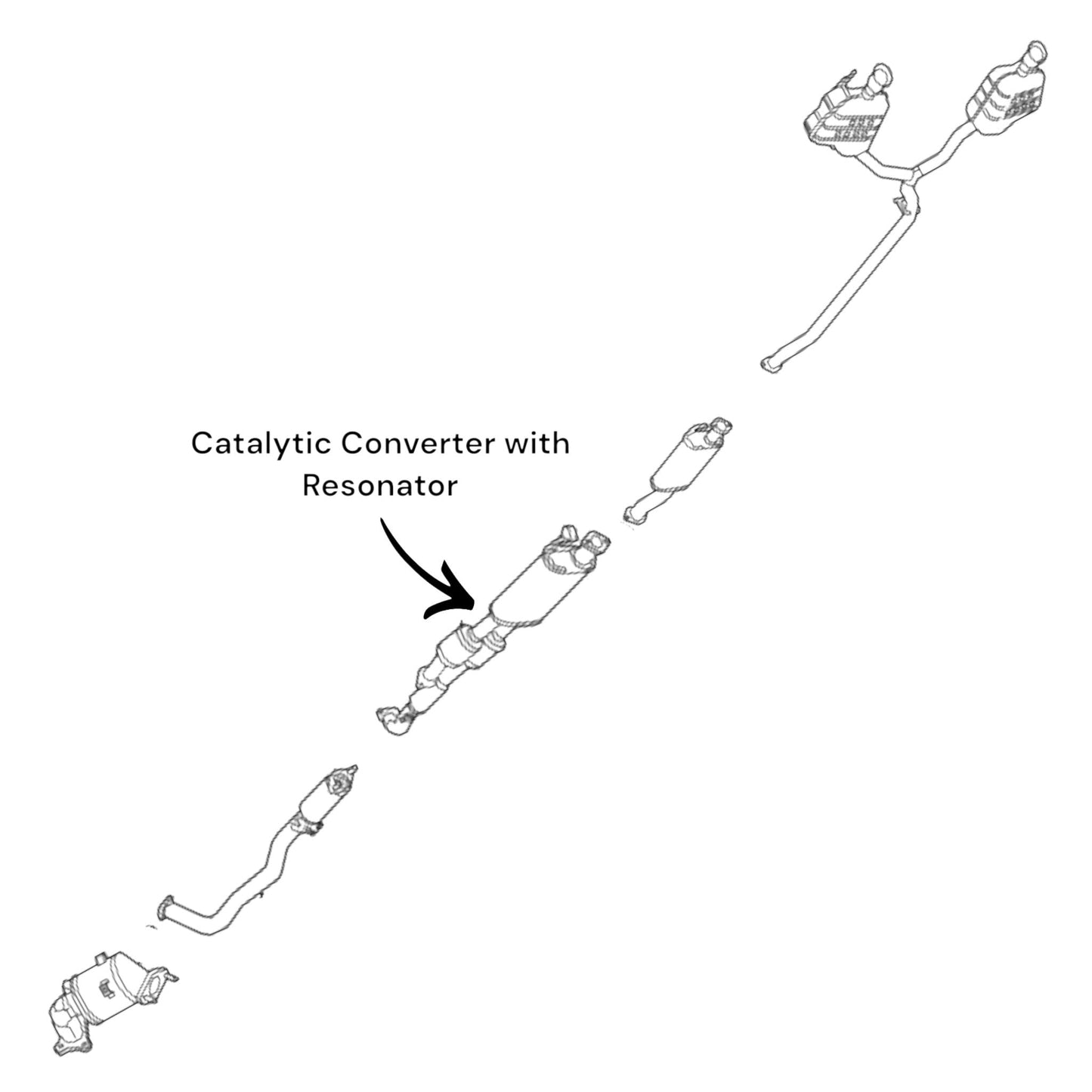 Chevrolet Traverse Limited 3.6L (2024) Converter with Flex and Resonator