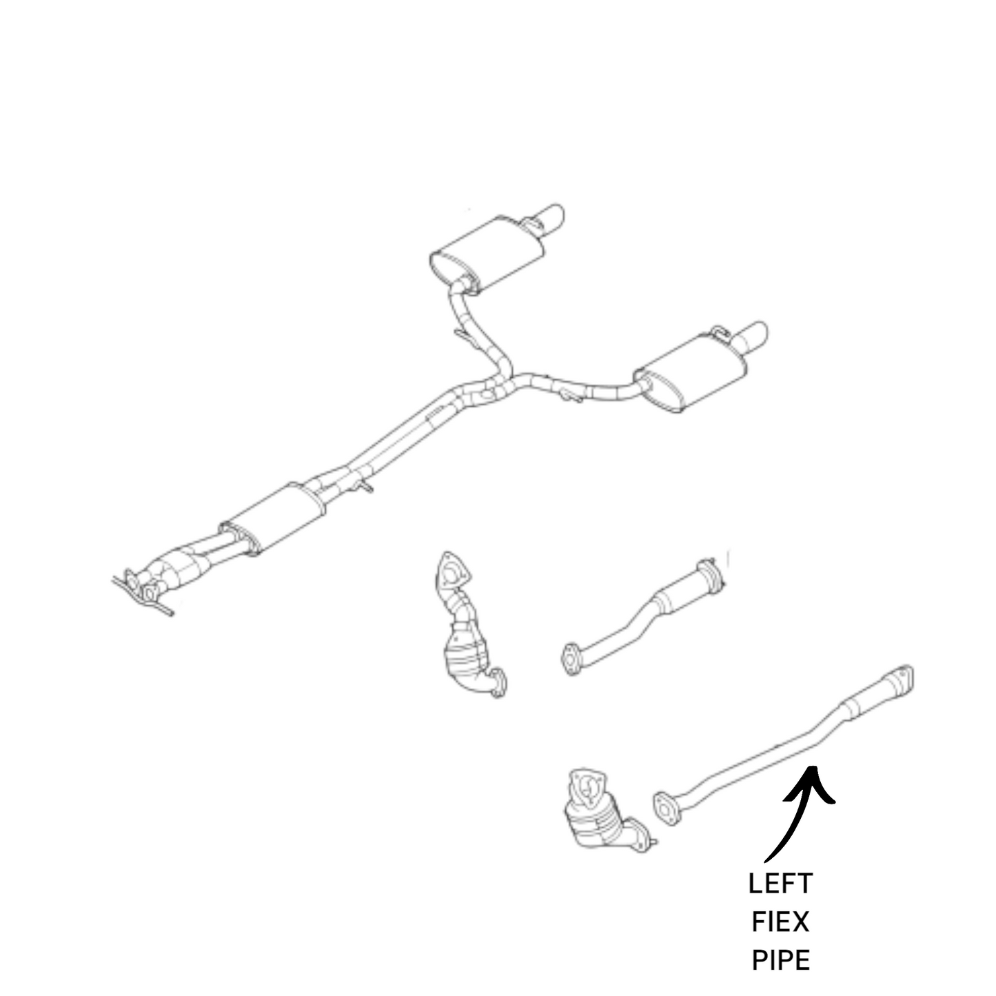 Ford Explorer 3.5L (Turbo) 2013-2019 Left Flex Pipe