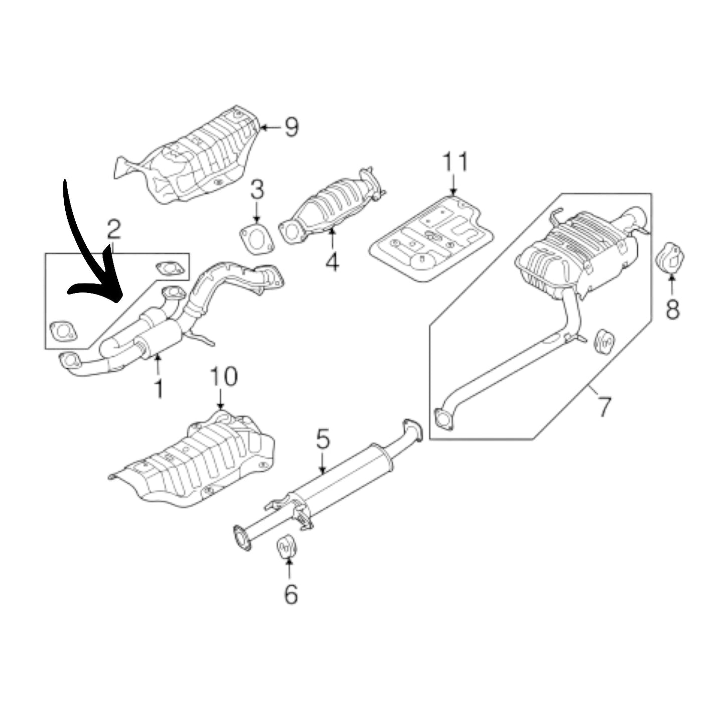 Kia Rondo 2007-2010 2.7L Flex Y-Pipe
