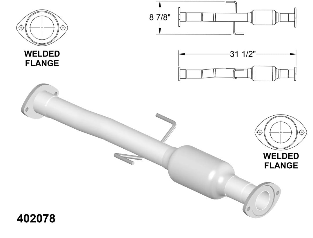 Toyota Tacoma 2.4L V4 (1994-2004) Rear Catalytic Converter