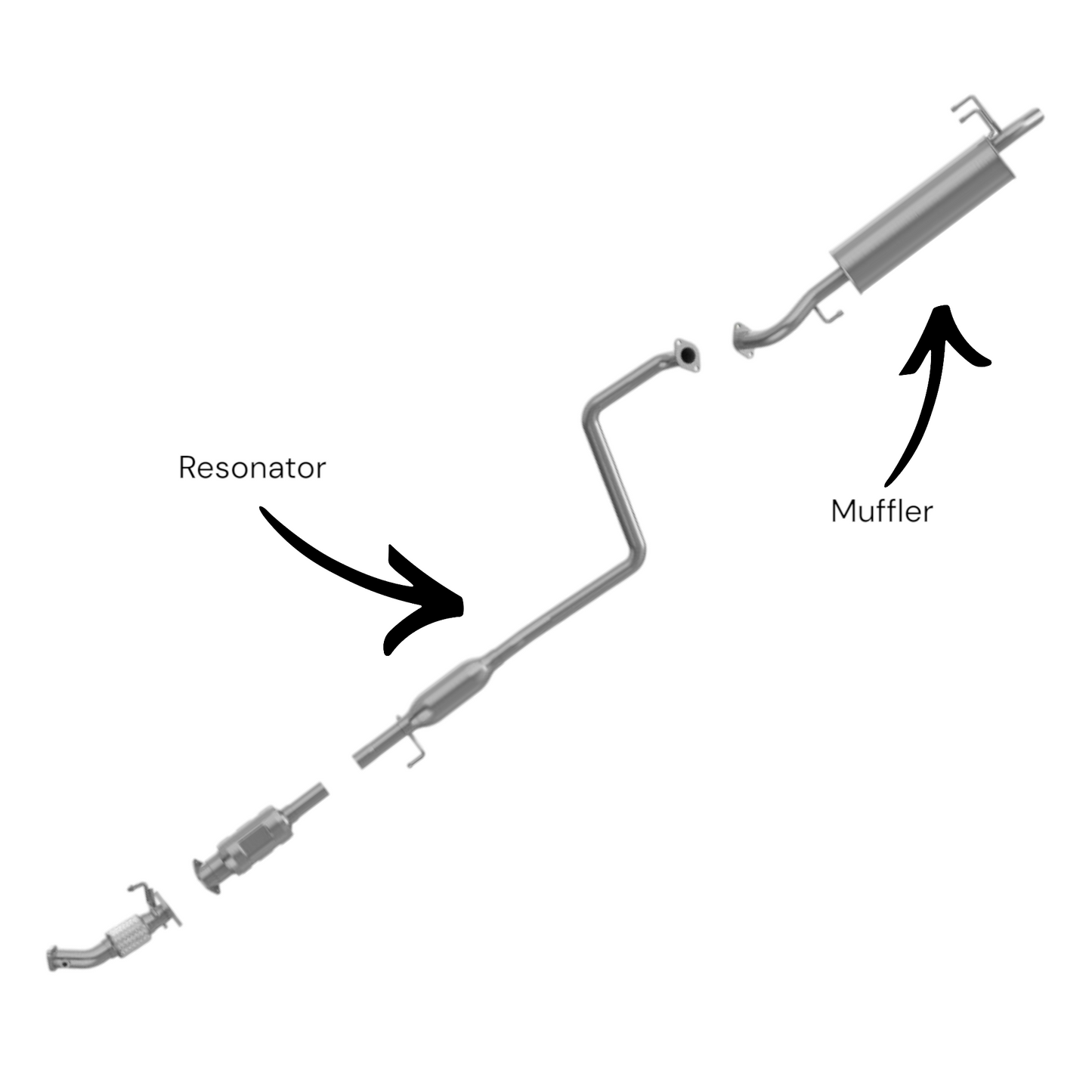 Hyundai Elantra 2.0L 2017-2019 Resonator pipe with Muffler