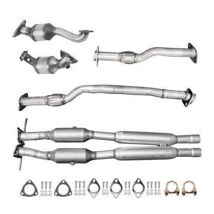 Lincoln MKT 3.5L (2013-2019) (Turbo) Left & Right Manifold Converters, Left & Right Flex Pipes & Dual Catalytic Converters With Dual Resonators