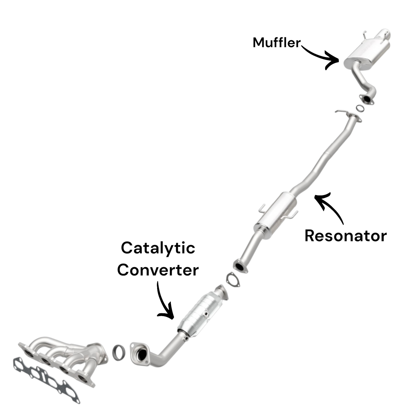 Honda CR-V 2.4L (2005-2006) (Japan Built Only) Catalytic Converter, Resonator and Muffler