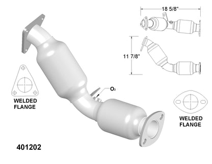Convertisseur catalytique, tuyau en Y flexible, résonateur et silencieux pour Infiniti FX35 3.5L 2003-2008