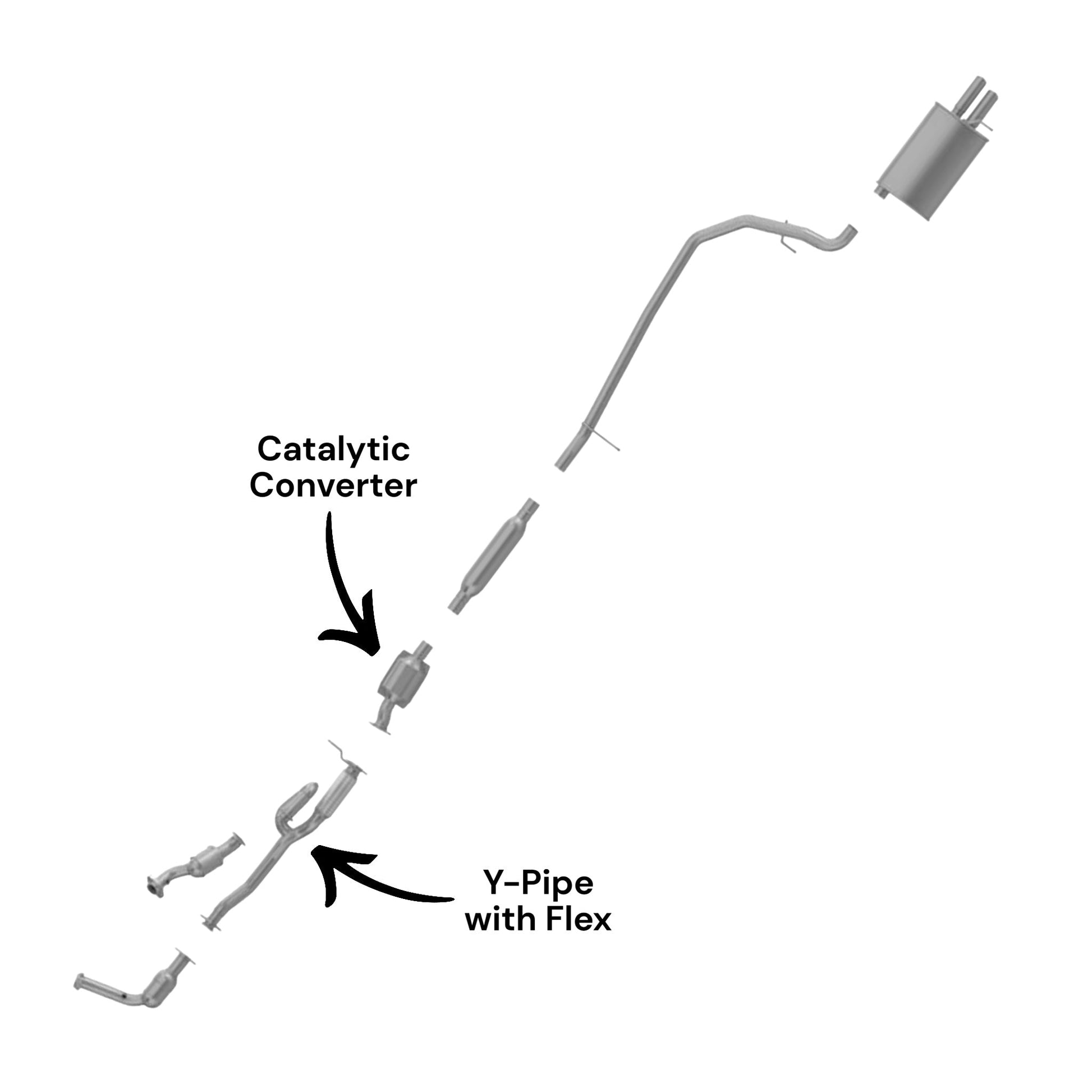 Ford Freestyle 3.0L (2005-2007) Y-Pipe with Flex and Catalytic Converter