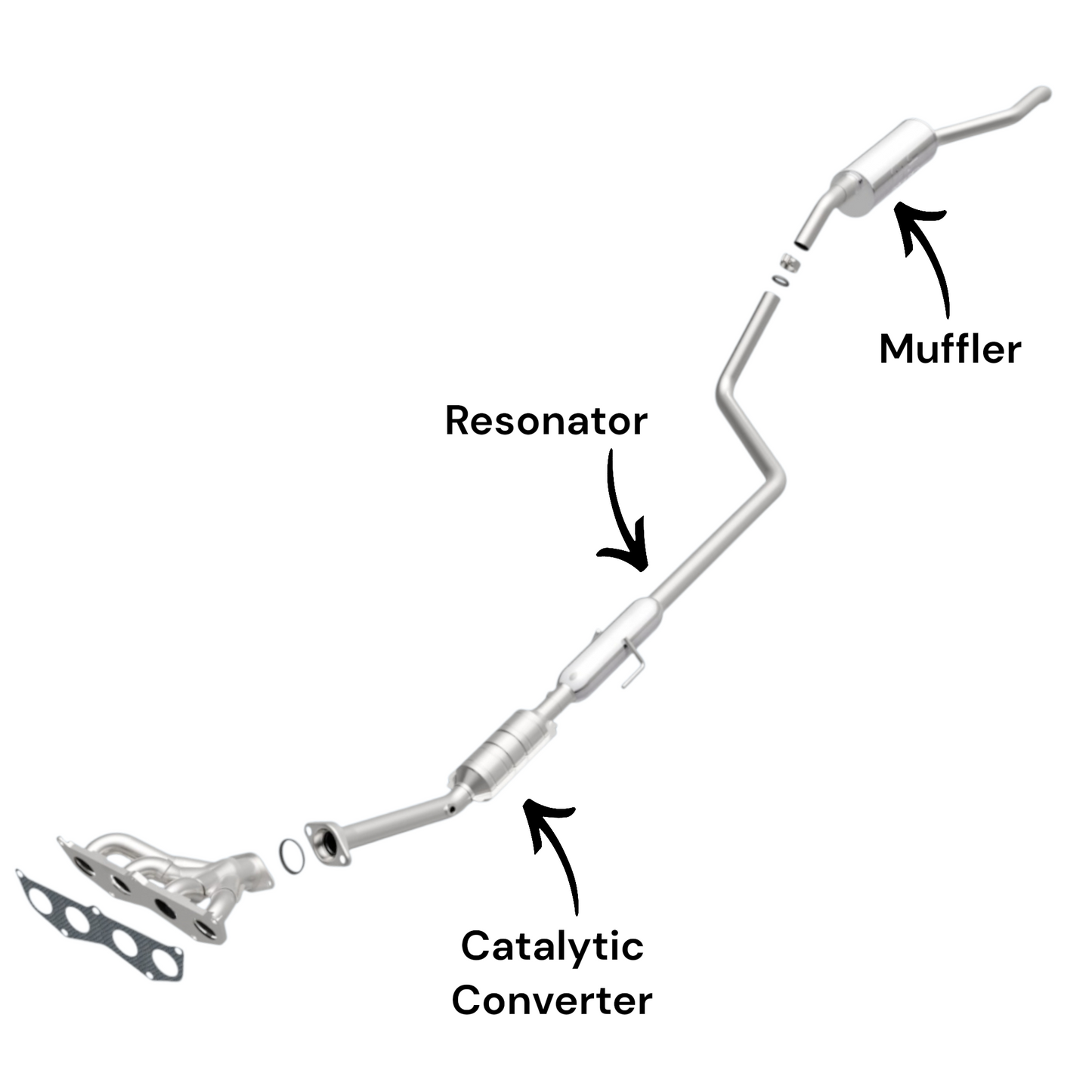 Toyota Echo 1.5L (2003-2005) (Sedan) Catalytic Converter, Resonator and Muffler
