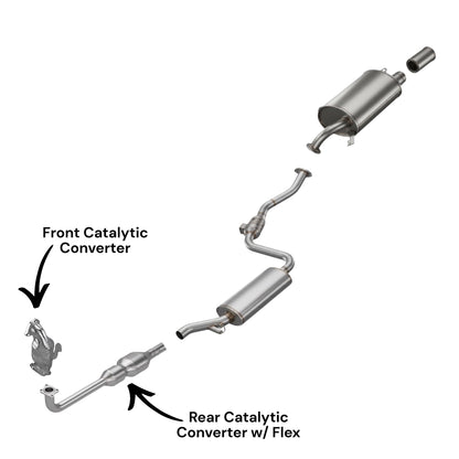 Volvo S40 1.9L (2004) (Turbo) Front & Rear Catalytic Converter With Flex