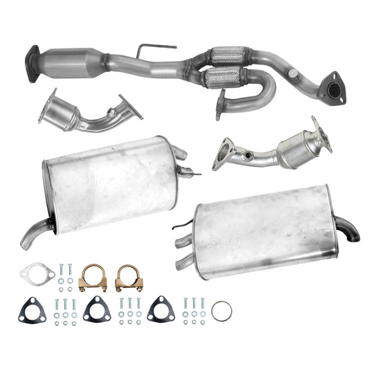 Nissan Maxima 3.5L (Automatic Only) (2004-2008) Right, Left & Middle Catalytic Converters and Right & Left Mufflers