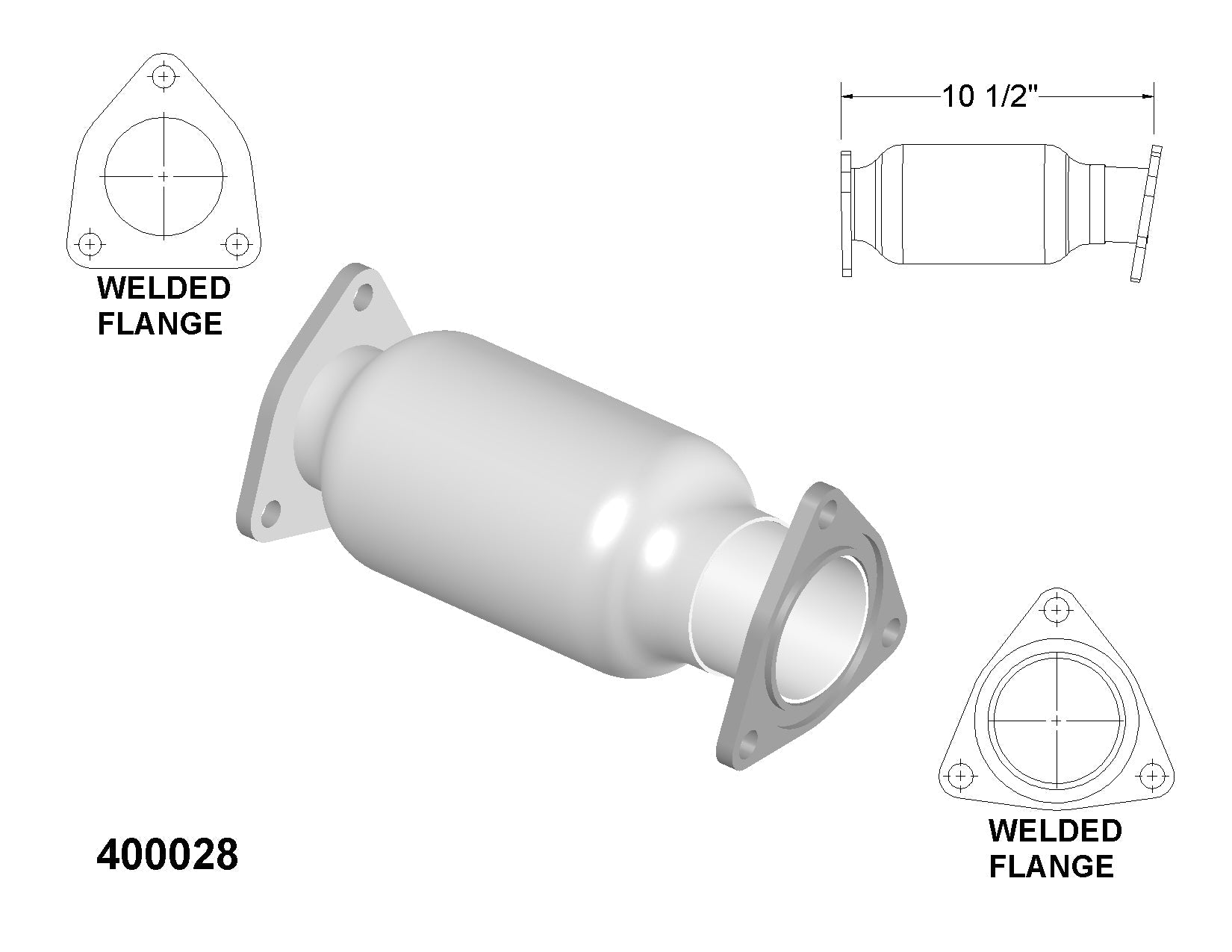 Honda Crosstour 3.5L (2012-2015) Rear Catalytic Converter