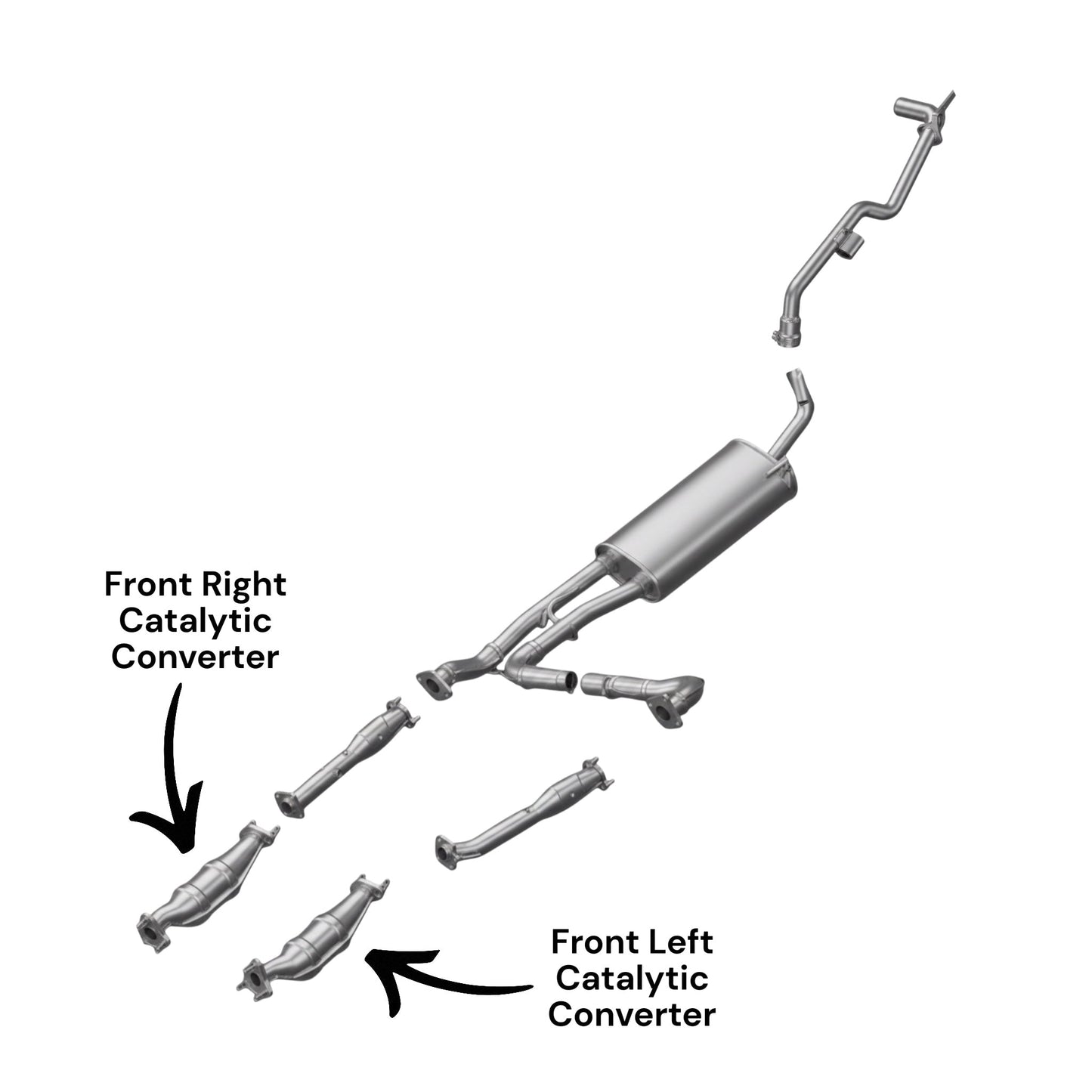 Nissan NV1500 4.0L (2012-2021) Front Right & Front Left Catalytic Converters