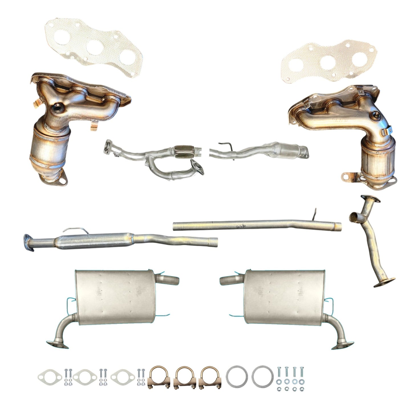 Lexus ES350 3.5L (2007-2012) Manifold Converters, Flex Pipe with Converter, Resonator and Both Side Mufflers