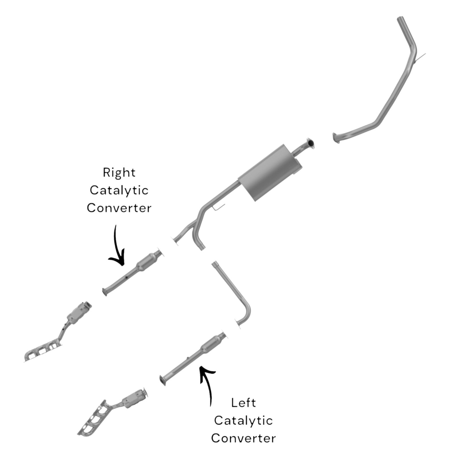 Nissan Titan 5.6L (2007-2015) 5.6L Right And Left Side Catalytic Converter 