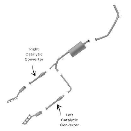 Nissan Titan 5.6L (2007-2015) 5.6L Right And Left Side Catalytic Converter 