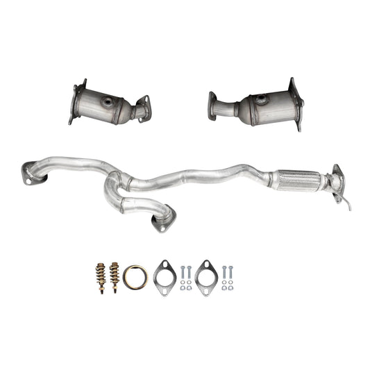 Lincoln MKS 3.7L (2009, 2010) Front & Rear Catalytic Converters and Y-Pipe With Flex