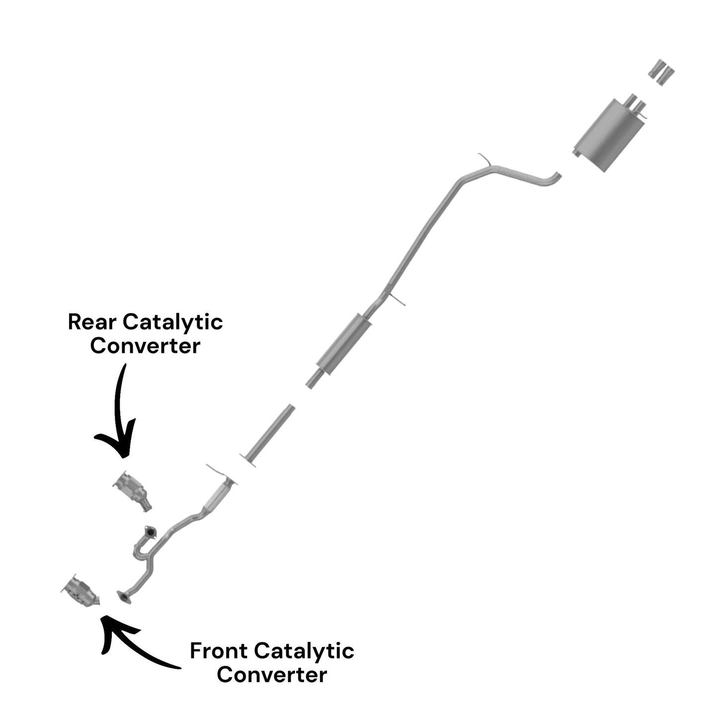 Mercury Sable 3.5L (2008, 2009) (Federal Emissions System) Front and Rear Catalytic Converters