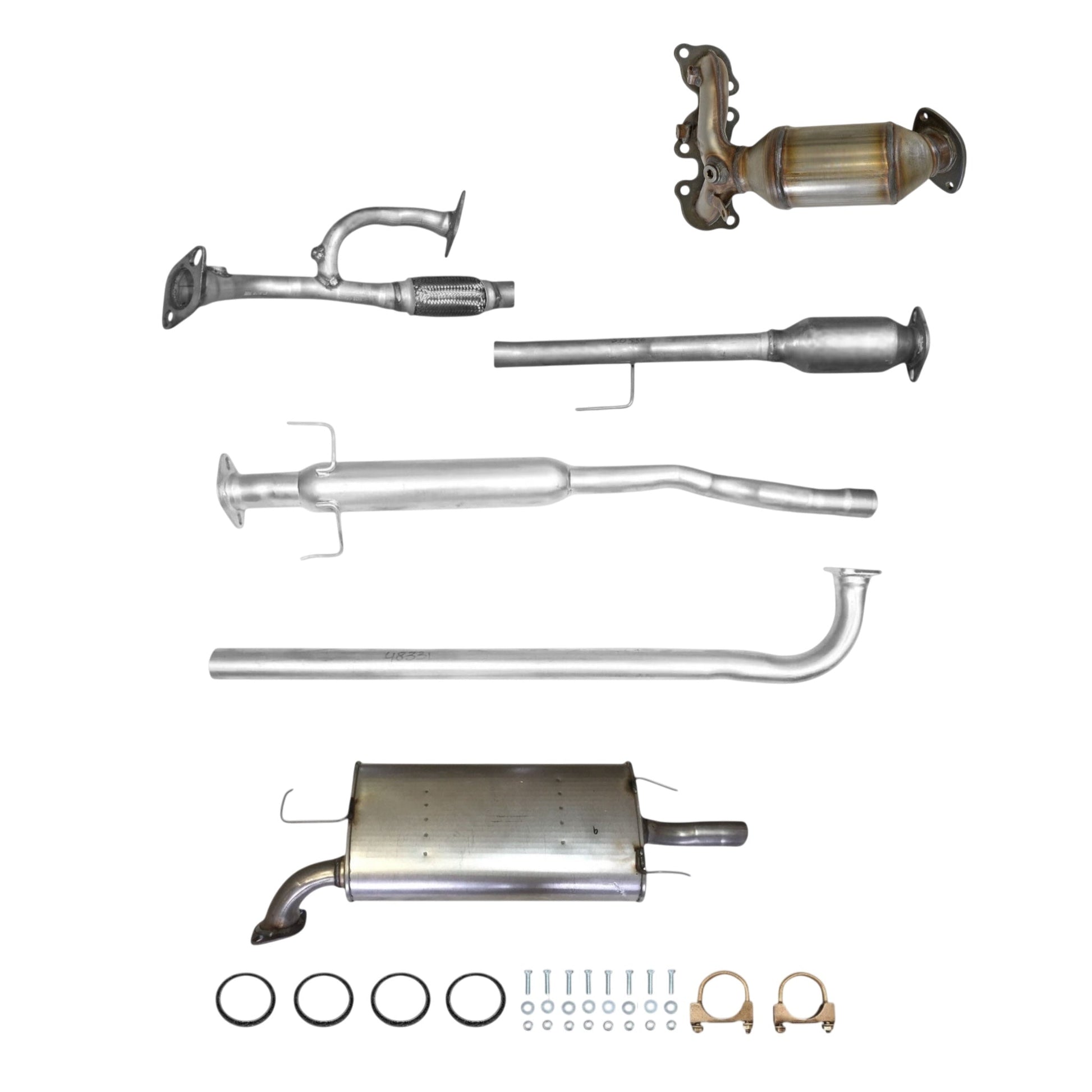 Toyota Solara 3.3L (2004-2008) Rear Manifold Converter, Catalytic Converter with Flex Pipe, Resonator and Muffler
