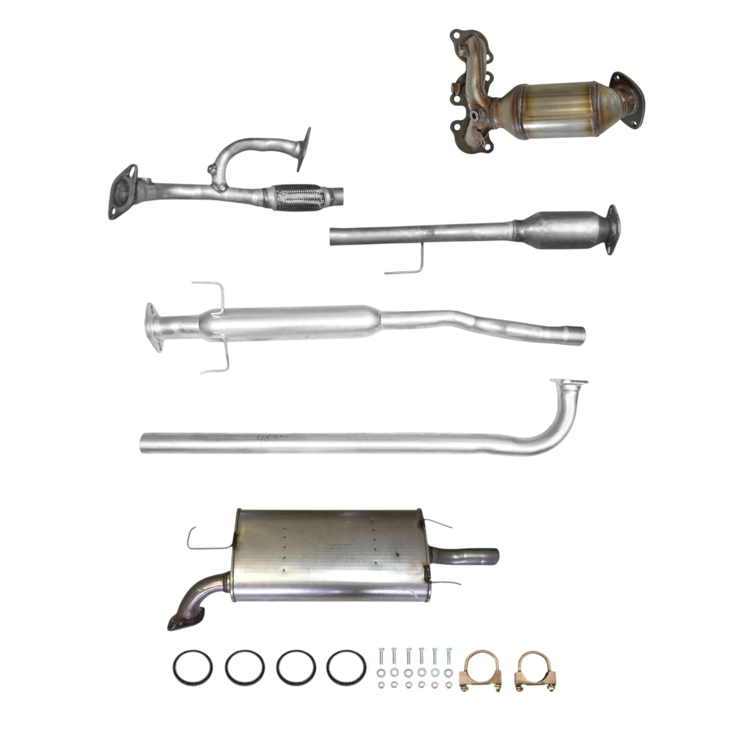 Toyota Camry 3.3L (2004-2006) Rear Manifold Converter, Catalytic Converter with Flex Pipe, Resonator and Muffler